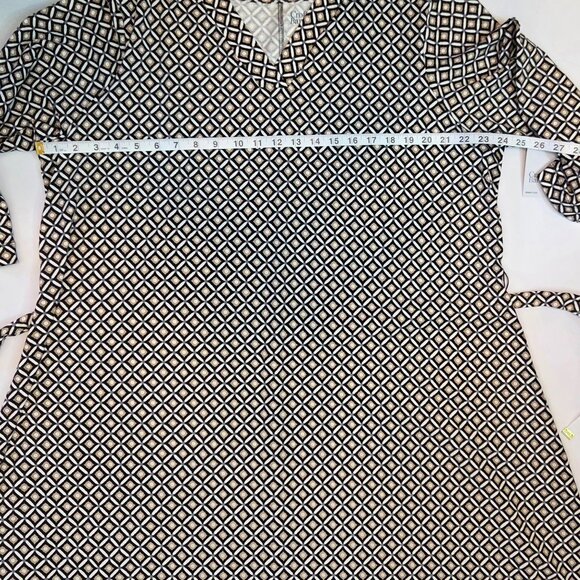 NWT -- Croft & Barrow Women’s Dress, Size 1X, Black/tan/cream geometic pattern - Picture 6 of 10